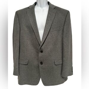 Lauren Ralph Lauren Mens Blazer Wool Silk SOFT Cashmere Two Button Gray Size 46R